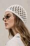 Women's Knitted Beanie White Knitwear Hair Accessory - 2