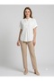 Lace-Up and High Collar Wrinkled Textured Short Sleeve Blouse 74345