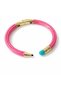 New Season Pencil Chic Colorful Cuff Pen Bracelet/Steel Pen Bracelet/Pencil Design Handcuff Gold Stripe Detailed Vibrant Pink Color - 2