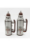 Vacuum Flask Set | 1 L + 0.7 L | Silver With Dark Wood Edition