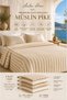 4 Layer Muslin Pique 210X230 cm Double Size 100% Cotton Filled Muslin Bedspread Summer and Winter Breathable Anti-Sweat Muslin Quilt Oeko-Tex ®   Certified - 2