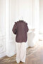 Brown Collared Tie-Dye Polka Dot Tunic - 4