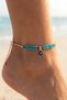 Women's Anklet with Beads and Evil Eye Bead Detail, Dorika Bulk Double Row Colorful Rose Gold Chain Anklet - 2