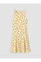 Lcw Kids Yellow Polka Dot Shoulder Knotted Girls Dress - 3