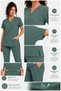Lycra Scrubs Medical Uniform, Nurse Doctor Hospital Uniform, Men and Women, Healthcare Staff Uniforms, Navy Blue, Purple, Beige, Gray, Burgundy, Coffee, Orange, Blue, Mint, Sage Green, Green, Khaki - 6