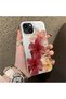 iPhone 15 Compatible Silicone Edge Hard Back Case Couple Phone Case with Floral Pattern - 3