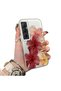 Realme C65 4g Compatible Silicone Edge Hard Back Case Couple Phone Case with Floral Pattern