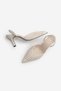 Women's Stiletto Pointed Toe Hand Knitted Classic Heeled Shoes with Elastic Back Arfes Ecru - 8