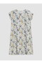 Lcw Grace White Crew Neck Floral Dress