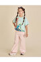 Girls Pink Bow Foil Print Wide Leg Track Pants - 2