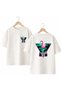Flamingo Pink Back and Front Chest Printed 100% Cotton Oversize Loose Regular Fit Crew Neck T-Shirt