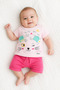 100% Cotton Baby Girl T-Shirt Shorts Set