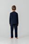 Boy's Pajama Set Embroidered Navy Blue Long Sleeve Pajama Set Us2643-C-V1 - 4