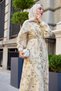 Women's Lace Detail Buttoned Waist Tie Dress with Inner Lining Cream - 4