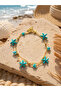 Turquoise Steel Anklet with Sea Star - 2