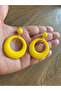 Acrylic Style Yellow Earrings - 3