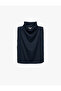 Aerobin Fabric Stand Collar Sleeveless Satin Blouse