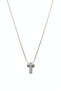 Sparkling Stone Detailed Letter t Design Gray Steel Necklace - 6