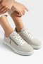 Daily Light Sole Lace-Up Zippered Women's Sneaker Shoes Beige - 2