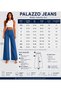 Women's Palazzo Jeans High Waist Loose Leg Denim Jeans - 4