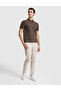 Beige Slim Fit Canvas Trousers with Waist Taping 50320822-Vr011 - 3