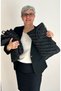 Black Sequined Hand Knitted Paper Thread Women's Clutch Bag - 3
