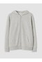 Ozmarka New Season Gray Hooded Girls' Zippered Sweatshirt - 3