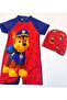 Pati Kahraman Printed Boy's Bonnet and Swimsuit Set - 2