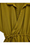 Crepe Fabric Double-Breasted Short Sleeve Shirt with Tie Detail - 6