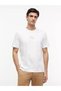 Men's Regular Fit Round Neck Logo Printed Cotton Short Sleeve White T-Shirt