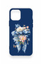 iPhone 12-12Pro Compatible Blue Ribbon Flower Pattern Silicone Case - 3