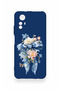 Redmi Note 12S Compatible Blue Ribbon Flower Pattern Silicone Case - 2