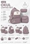 4-Piece Satin Fabric Waterproof Primary School Bag Set with Lunch Bag, Pen Holder and Accessory Bag - 3