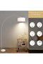 Modern Arc Floor Lamp 208cm Tall with Adjustable Lamp Head, Fabric Shade, Marble Base, E27 Socket - 6