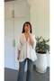 Tightly Gathered Chiffon Blouse Ecru - 2