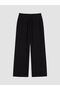 Lcwaikiki Classic Black Elastic Waist Wide Leg Women's Trousers - 5