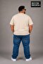 Süperlife Large Size Men's V-Neck Cotton Basic T-Shirt Navy Blue 3Xl-6Xl Spr26Bts509 - 3