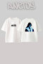 تي شيرت أبيض كبير الحجم مطبوع بتصميم Billie Eilish_110 للجنسين