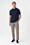 Navy blue regular fit polo neck t-shirt