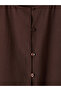 Brown Plus Size Crew Neck Pleated Dress - 6