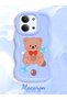 Redmi 15C 5g Compatible Case Camera Protector Blue Silicone Couple Phone Case Bear Pattern - 2