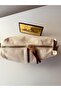 Women's Tan Brown Canvas Leather Detailed Shoulder Bag Striped Classic Handbag - 4