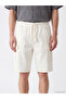 Xside Ecru Relax Fit Gabardine Men's Cargo Shorts - 3