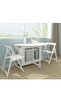 Foldable Dining Table Set with 4 chairs, 1 Storage Space, Space Saving for Home Living Room and Kitchen, Round White - 6