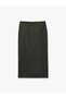 Slit Glitter Midi Striped Pencil Skirt