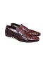 Brown Laceless Genuine Leather Men's Shoes