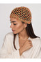 Lori̇-Camel Colored Tile Sequin Handmade Mesh Hair Accessory - 2