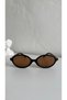 Women's Oval Black Sunglasses with Brown Lenses Uv400 Protection Vintage Retro Stylish Design - 3