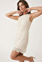 Zero Sleeve 100% Cotton Lined Lace Dress - 2