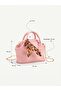 Wrinkled Textured Pink Shk334 Faux Leather, Scholarship, Chain Strap, Scarf Gift, Hand, Arm and Shoulder Bag - 7